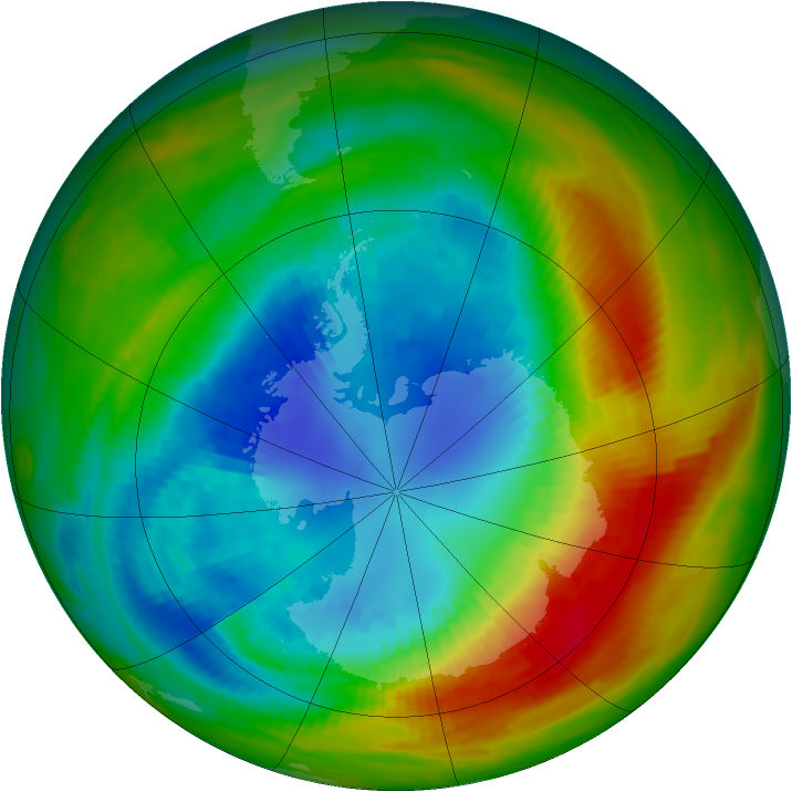 Antarctic ozone map for 01 September 1988